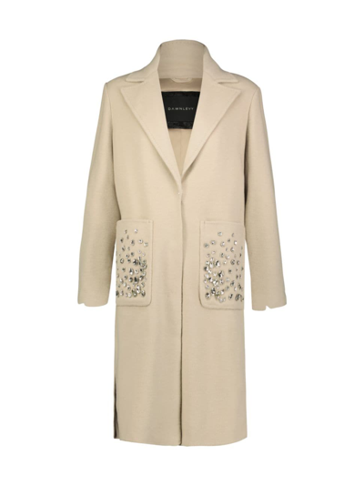 Dawn Levy Women's Colette Crystal-embellished Wool Coat In Almond
