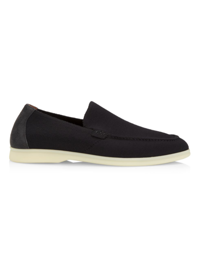 Loro Piana Summer Walk Suede Loafers In Charcoal