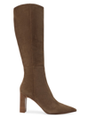 Alexandre Birman Women's Elisa 85mm Suede Side-zip Boots In Tan