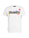 Dsquared2 Pac-man Logo Printed Cotton T-shirt In Multicolor