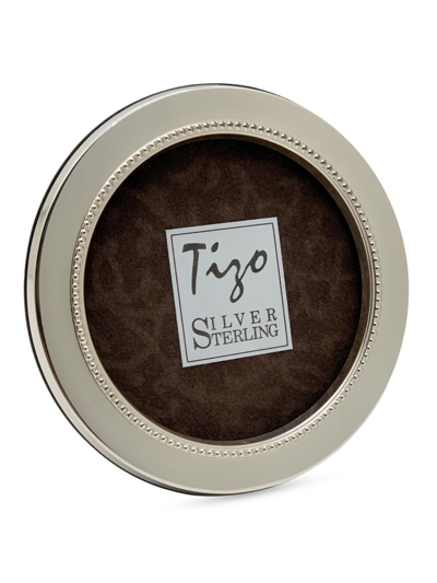 Tizo Sterling Silver Round Luxe Beaded Frame