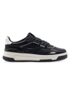 Hugo Boss Basketball-style Trainers With Leather And Decorative Reflective Mesh In Black