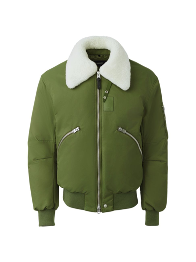 Mackage Men's Francis Down Bomber Jacket In Light Military