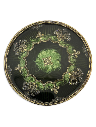 Tizo Jeweled Round Coaster In Green