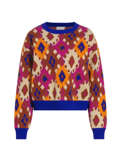 Rhode Women's Lennon Jacquard-knit Sweater In Aquarelle Grande
