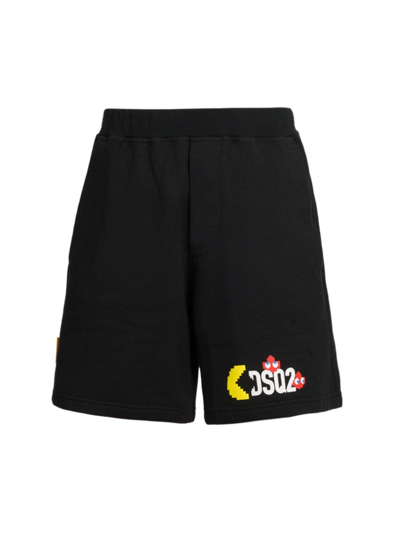 Dsquared2 Men's Pac-man Relaxed-fit Shorts In Black