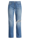 L'agence Nevia Mid Rise Slouch Straight Jeans In Hilmar In Hilmar Destruct