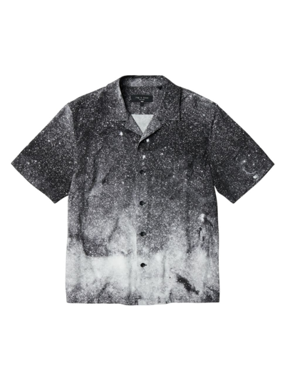 Rag & Bone Men's Avery Galaxy-print Short-sleeve Shirt In Black Multi