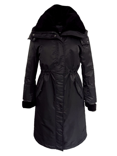 Dawn Levy Women's Vancouver Faux-shearling-trimmed Parka In Black