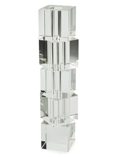 Tizo Crystal Stacked Block Bud Vase In Clear