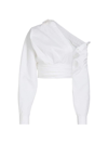 Alexander Wang Women's Cropped Wrap Shirt In White