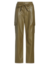 PAIGE WOMEN'S TESSE BELTED FAUX LEATHER CARGO PANTS