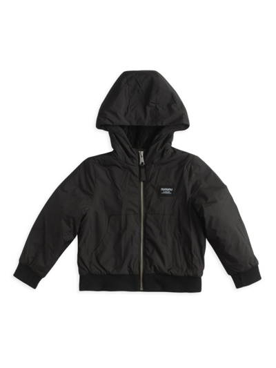 Nununu Little Kid's & Kid's Pixel Nylon Bomber Jacket In Black