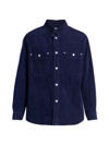 Isabel Marant Wool Overshirt With Multi-pocket Design In Blue