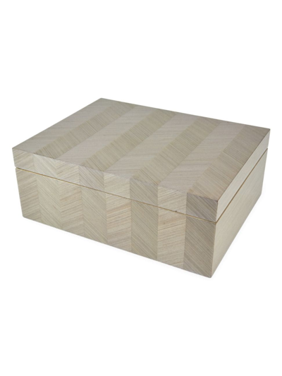Tizo Herringbone Wood Box In Taupe