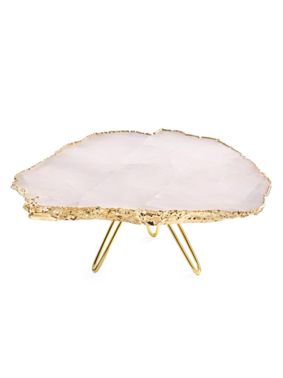 Anna New York Torta Rose Quartz Cake Stand, Gold In Rose Gold