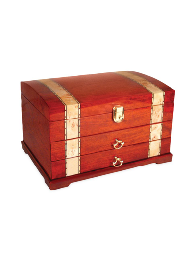 Tizo Inlaid Wood Jewelry Chest In Brown