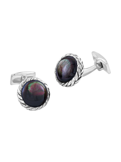 Saks Fifth Avenue Men's Collection 925 Sterling Silver & Mother Of Pearl Cufflinks