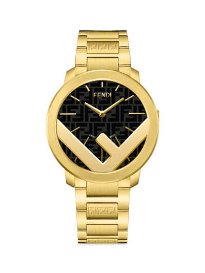 Fendi Men's F Is  Ip Yellow Gold Bracelet Watch, 41mm In Nero