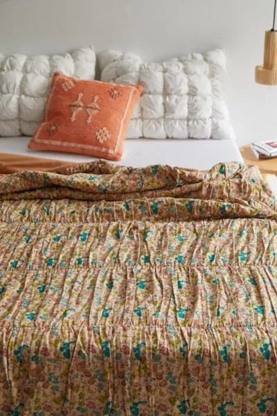 Urban Outfitters Floral Ruched Quilt