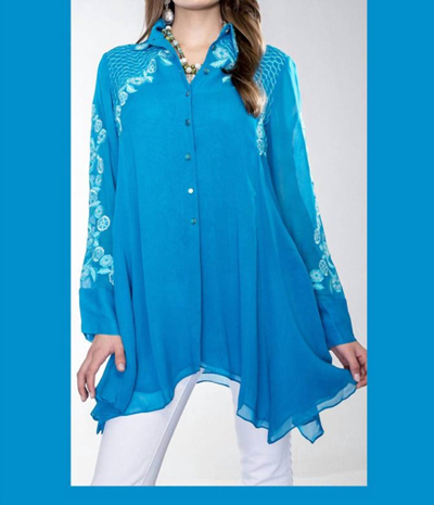Vintage Collection Sea Stone Swing Tunic In Turquoise In Blue