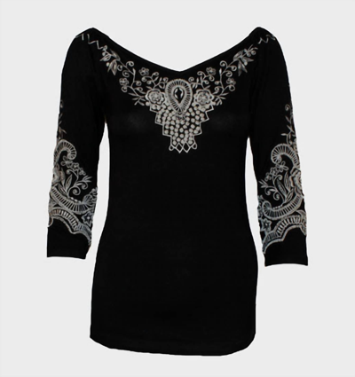 Vintage Collection Women's Nightingale Knit Top In Black