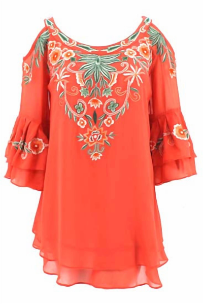 Vintage Collection Women's Sophia Tunic In Coral In Pink