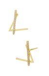 Savvy Cie Jewels 18k Gold Plated Sterling Silver Cubic Zirconia Stud Earrings In Yellow