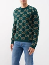 Gucci Gg Wool Jacquard Jumper In Green