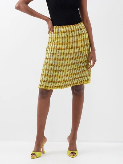 Ashish Sequinned Bouclé Mini Skirt In Yellow