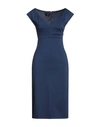 Pinko Woman Midi Dress Navy Size 4 Viscose, Polyamide, Elastane In Navy Blue