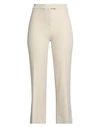 1-one Woman Pants Beige Size 8 Polyester, Elastane