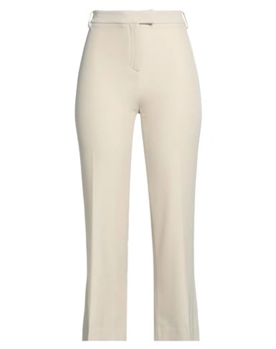 1-one Woman Pants Beige Size 8 Polyester, Elastane