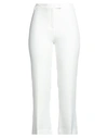 1-one Woman Pants Ivory Size 4 Polyester, Elastane In White