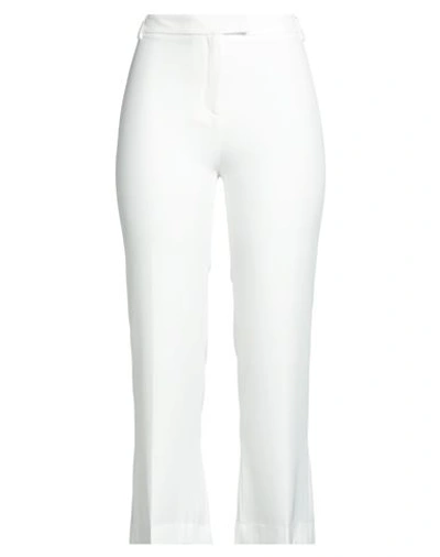 1-one Woman Pants Ivory Size 8 Polyester, Elastane In White