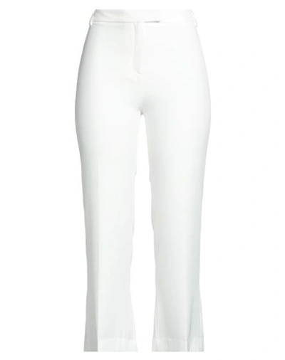 1-one Woman Pants Ivory Size 4 Polyester, Elastane In White