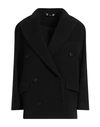 Bottega Martinese Woman Coat Black Size 8 Virgin Wool, Polyester