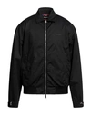 Dsquared2 Man Jacket Black Size 42 Polyester, Virgin Wool, Elastane In Black