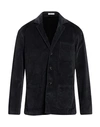 Boglioli Man Suit Jacket Black Size 44 Cotton In Grey