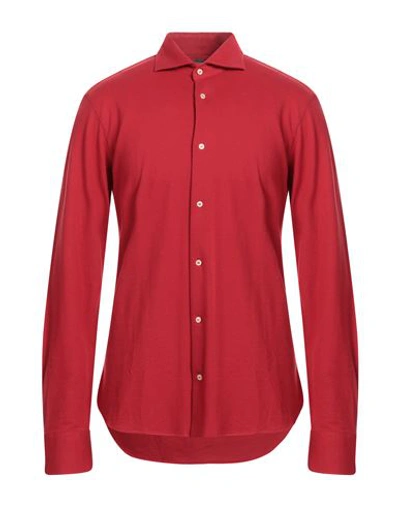 Rossopuro Man Shirt Red Size 17 Cotton