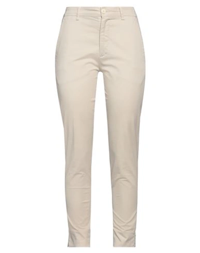 People (+)  Woman Pants Ivory Size 4 Cotton, Elastane In White