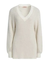Twinset Woman Sweater Cream Size Xs Viscose, Polyamide, Mohair Wool, Polyester, Wool In White