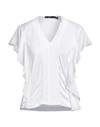 Seventy Sergio Tegon Seventy Venezia Woman T-shirt Ivory Size 8 Lyocell, Cotton In White