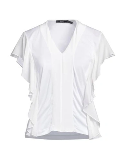 Seventy Sergio Tegon Woman T-shirt Ivory Size 8 Lyocell, Cotton In White