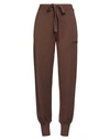 Hinnominate Woman Pants Dark Brown Size L Viscose, Polyester, Polyamide