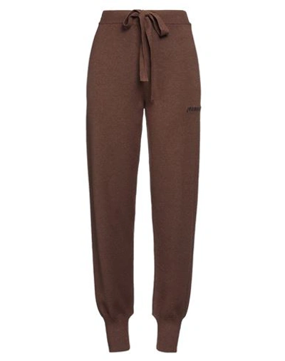 Hinnominate Woman Pants Dark Brown Size M Viscose, Polyester, Polyamide In Brown