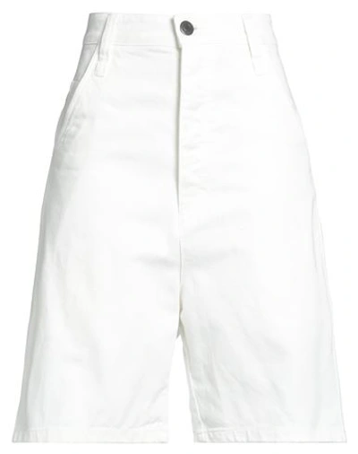 Ami Alexandre Mattiussi Woman Denim Shorts Off White Size 29 Cotton