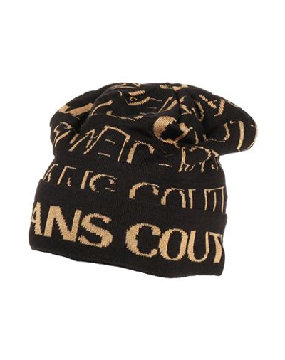 Versace Jeans Couture Intarsia-knit Logo Beanie In Black
