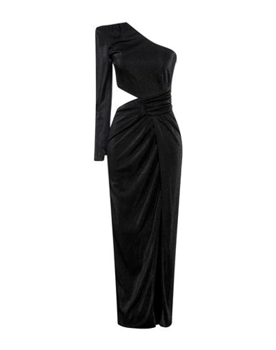 Actualee Woman Maxi Dress Black Size 4 Polyamide, Metallized Polyamide