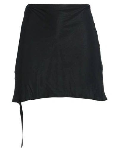 Ann Demeulemeester Woman Mini Skirt Black Size 10 Viscose, Cupro